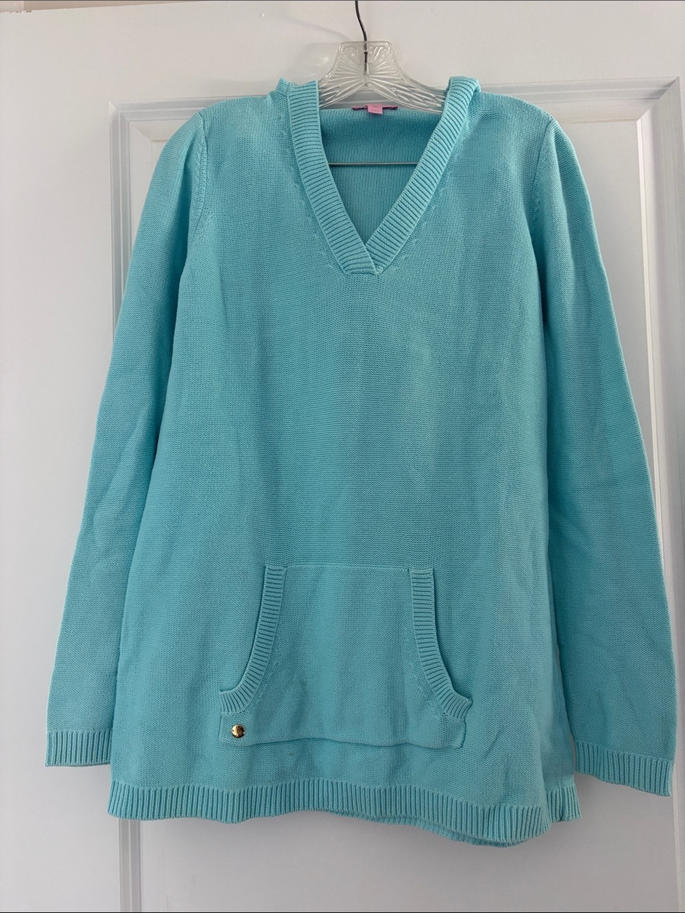 Lilly Pulitzer V-Neck Hooded Colton Sweater sz M
